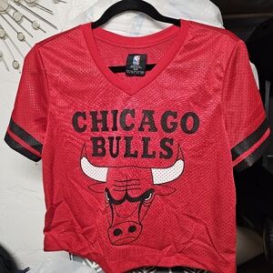 Chicago Bulls NBA‎ Red Cropped Mesh Basketball Jersey Women's Size Medium